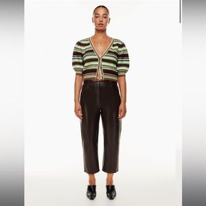 Aritzia Cropped Vegan Leather Pants